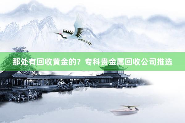 那处有回收黄金的？专科贵金属回收公司推选